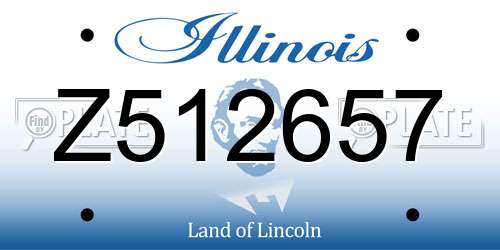 Z512657 Illinois License Plate