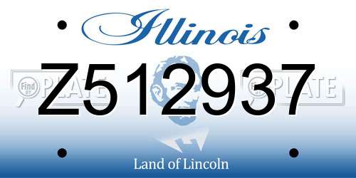 Z512937 Illinois License Plate