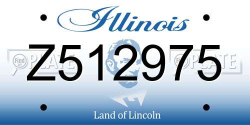 Z512975 Illinois License Plate