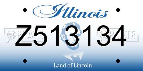 Z513134 Illinois License Plate