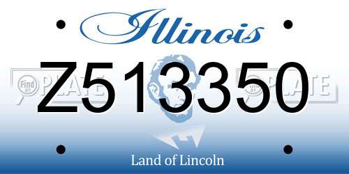 Z513350 Illinois License Plate