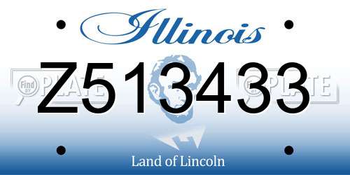 Z513433 Illinois License Plate