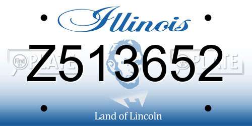 Z513652 Illinois License Plate