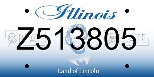 Z513805 Illinois License Plate