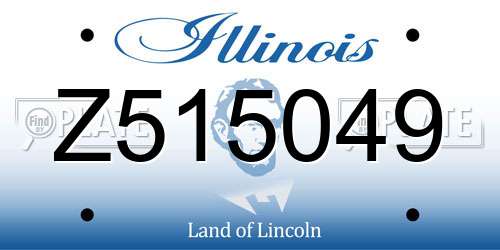 Z515049 Illinois License Plate