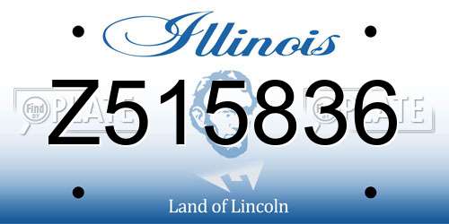 Z515836 Illinois License Plate