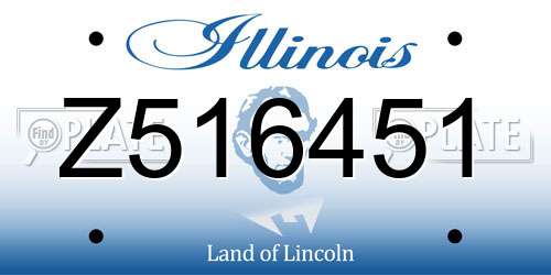 Z516451 Illinois License Plate