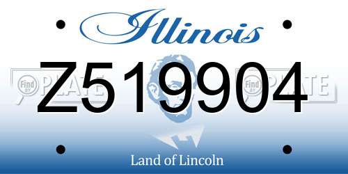 Z519904 Illinois License Plate
