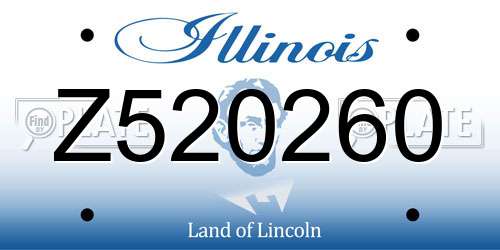 Z520260 Illinois License Plate