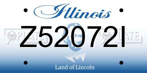 Z52072I Illinois License Plate