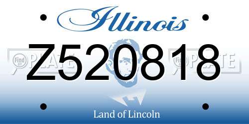 Z520818 Illinois License Plate