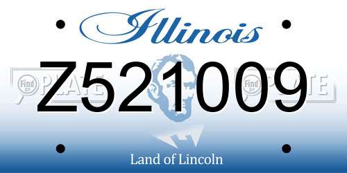Z521009 Illinois License Plate