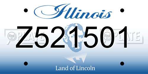 Z521501 Illinois License Plate