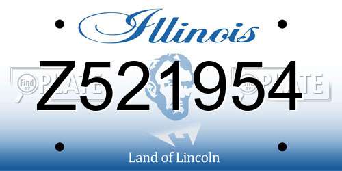 Z521954 Illinois License Plate