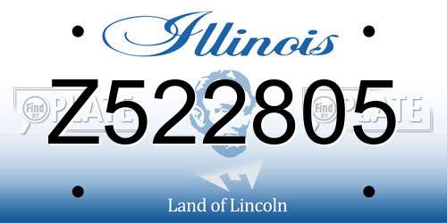 Z522805 Illinois License Plate