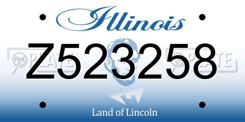 Z523258 Illinois License Plate