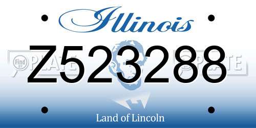 Z523288 Illinois License Plate