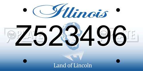 Z523496 Illinois License Plate