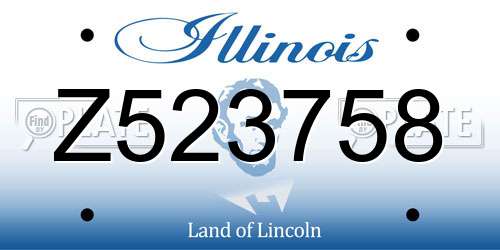 Z523758 Illinois License Plate