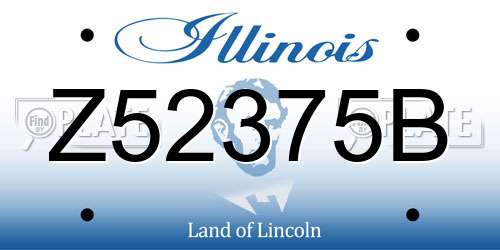Z52375B Illinois License Plate