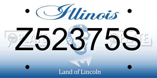 Z52375S Illinois License Plate
