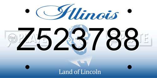 Z523788 Illinois License Plate