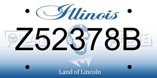 Z52378B Illinois License Plate