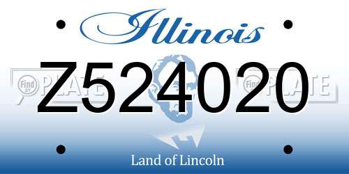 Z524020 Illinois License Plate