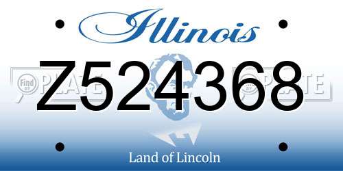 Z524368 Illinois License Plate