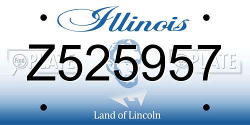 Z525957 Illinois License Plate