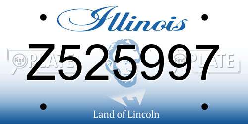Z525997 Illinois License Plate
