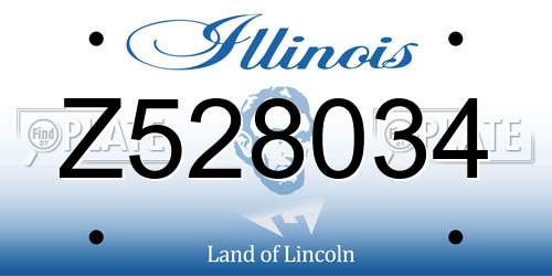 Z528034 Illinois License Plate