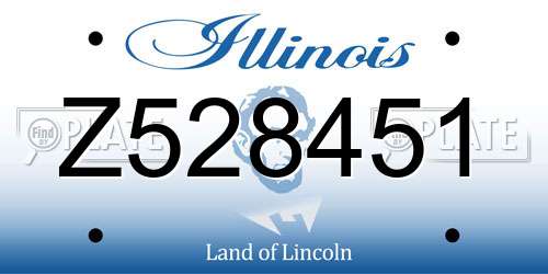 Z528451 Illinois License Plate