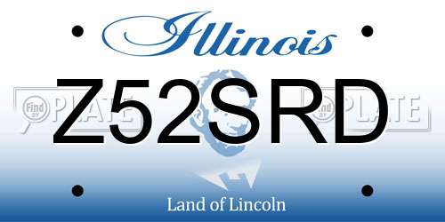 Z52SRD Illinois License Plate