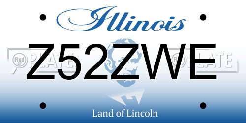 Z52ZWE Illinois License Plate