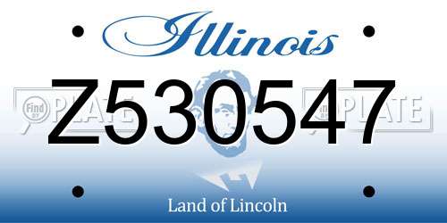 Z530547 Illinois License Plate