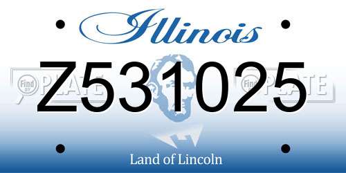 Z531025 Illinois License Plate