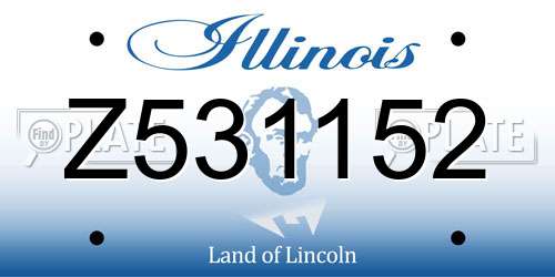 Z531152 Illinois License Plate