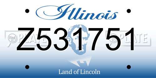 Z531751 Illinois License Plate