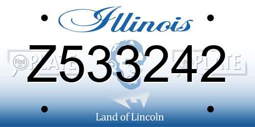 Z533242 Illinois License Plate