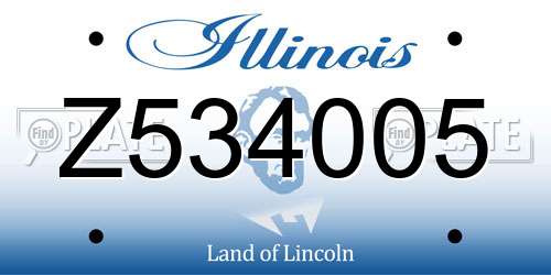 Z534005 Illinois License Plate