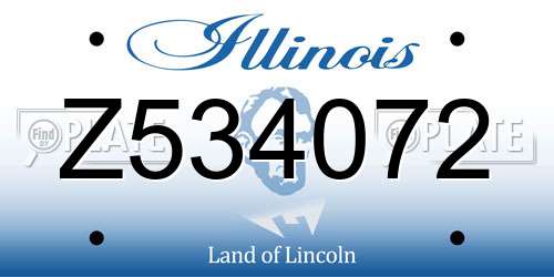 Z534072 Illinois License Plate