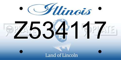 Z534117 Illinois License Plate