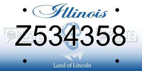 Z534358 Illinois License Plate