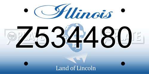 Z534480 Illinois License Plate