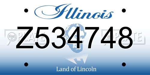 Z534748 Illinois License Plate