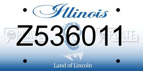 Z536011 Illinois License Plate