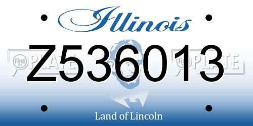 Z536013 Illinois License Plate