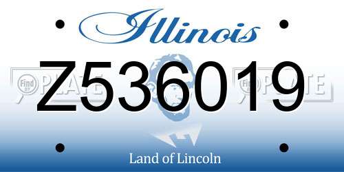 Z536019 Illinois License Plate