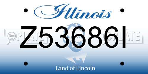 Z53686I Illinois License Plate
